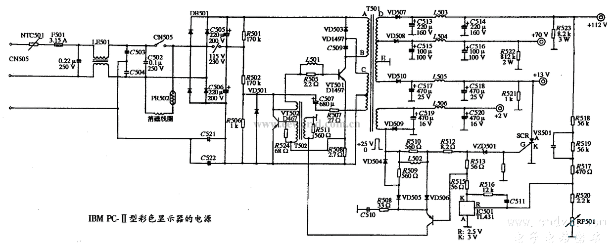 台式电脑显示器线路板，电脑显示器线路图